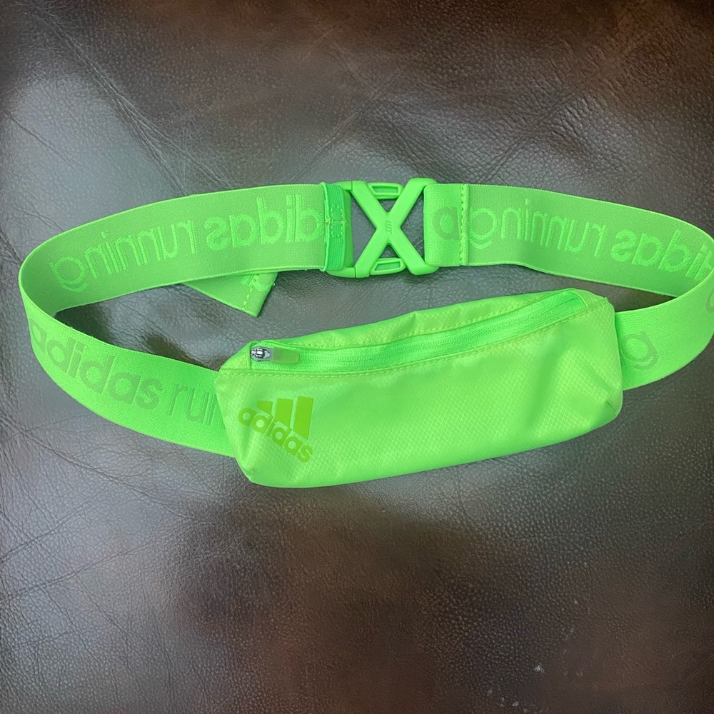 Adidas bag. Neon green. Running.